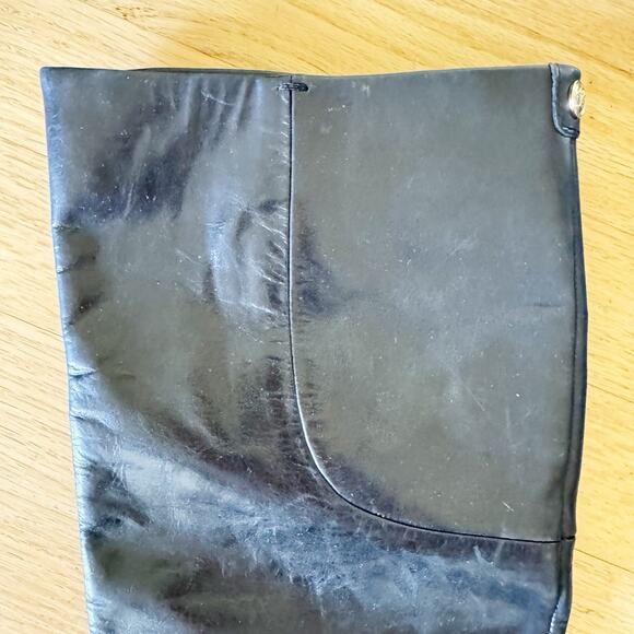 ivanka Trump High Heel Knee High Boots Black with Wood Block Heel 8M - Picture 2 of 10